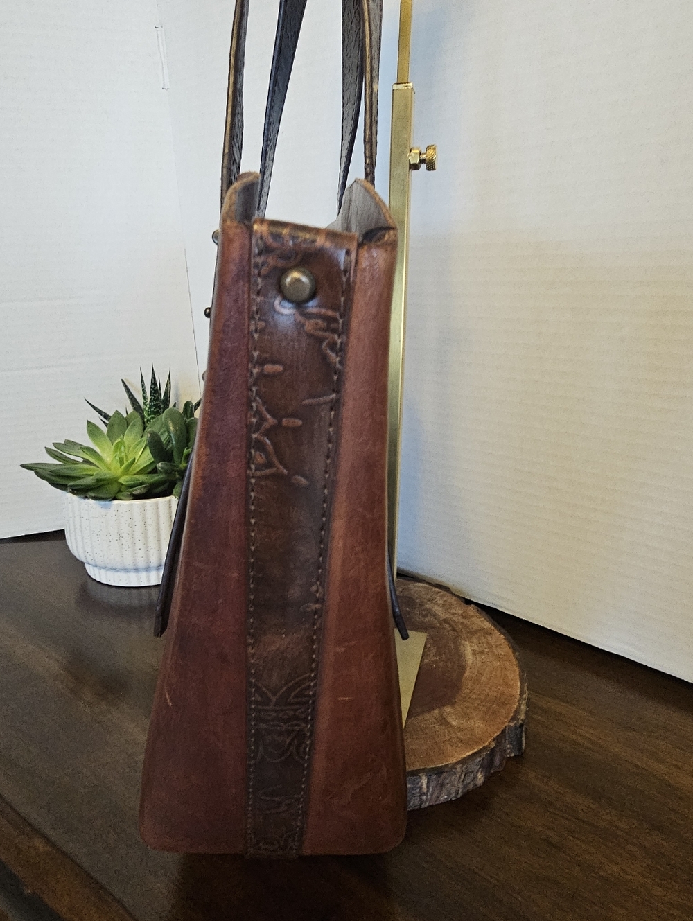 Vélez Brown Leather Shoulder Bag / Tote - Artisan Made Colombian Leather - Picture 7 of 14